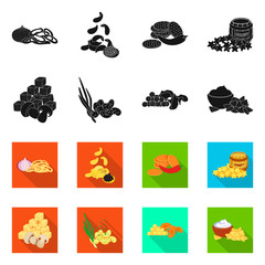 Vector design of taste and seasonin symbol. Set of taste and organic stock vector illustration.