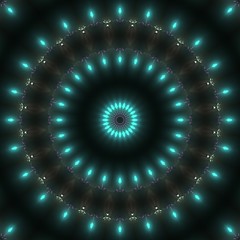 Round gradient mandala. mandala Illustration in green and pink colors. Mandala with floral patterns. Seamless pattern with a kaleidoscope