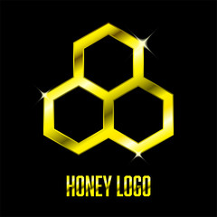 Honeycomb Bee Icon Logo Concept Design