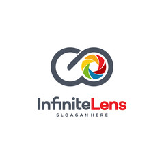 Infinity Lens Photography logo designs concept vector, Infinity and Camera logo symbol icon