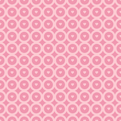 Abstract background texture. Dot and heart shape seamless pattern. Vector illustration polka style, minimalism wallpaper, flyer, cover, design. Bubble circle geometric ornament, decorative element