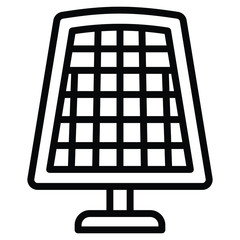 Solar Panel with Steel Stand Design, Green Energy Generation on White background, photo-voltaic module concept,  Alternative Electricity Source Equipment Vector Icon design