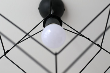 Fototapeta na wymiar minimalistic black metal lamp