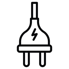 Electrical Current Plug with Wire Vector Icon design, male plug adapter on white background