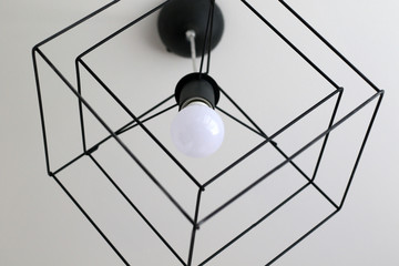 minimalistic black metal lamp