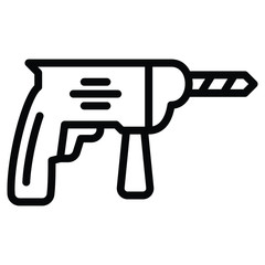 Cordless Drill Machine Vector Icon Design, Round Hole Maker Device on white background, Electrical and Industrial Power tools Concept