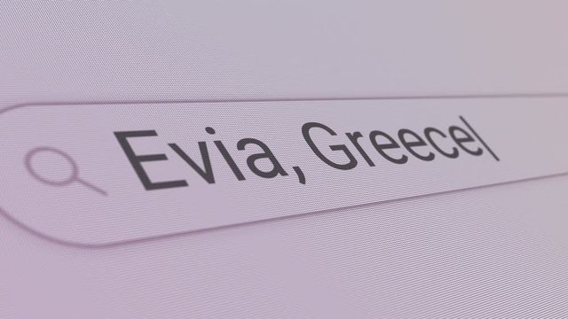 Evia Greece Search Bar Close Up Single Line Typing Text Box Layout Web Database Browser Engine Concept