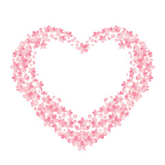 Vector illustration of a flower shaped heart. Floral decoration of invitation. Template Background Design, Valentines Day or Mother's Day