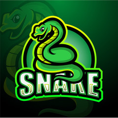 Snake mascot esport logo design