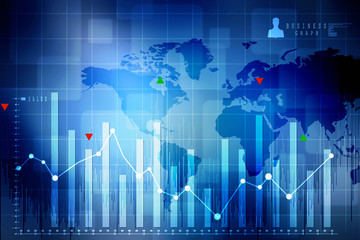 2d rendering Stock market online business concept. business Graph 