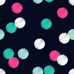 Polka dots ornament. Seamless pattern. Vector illustration for web design or print.