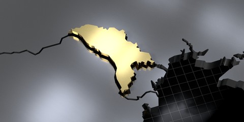 Moldova - country shape - 3D illustration