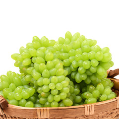 green grapes on white background