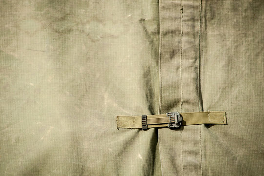 military fabric with plastic closure