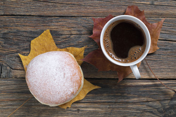 Berliner donut and coffee