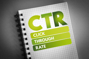 CTR - Click Through Rate acronym, internet concept background