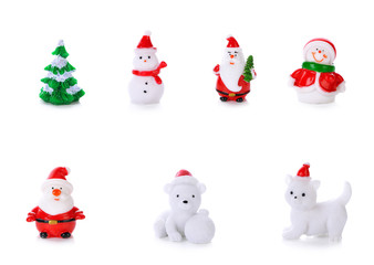 Christmas composition. Gifts on white background.