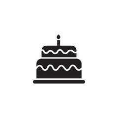 Simple birthday cake flat icon design vector