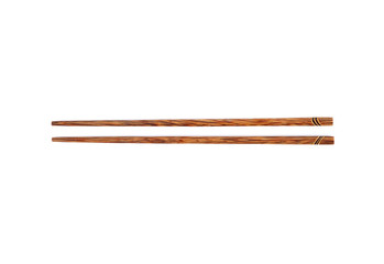 Wooden chopsticks isolated on white background