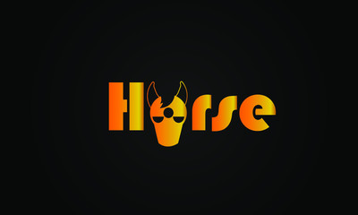 horse typography logo vector templates