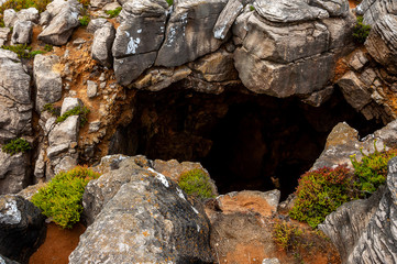 Entrance to the cave in Portugal, Peniche