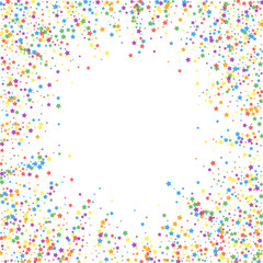 Festive confetti. Celebration stars. Rainbow brigh