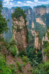 Big column mountain as a pillar. Hallelujah Mountain in  Yuanjiajie Scenic Area, Zhangjiajie National Forest Park