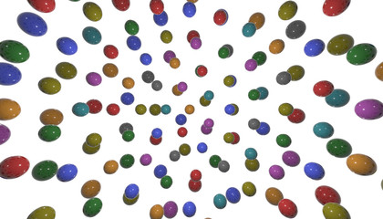 Animation of 3D shiny, colored balls for children. 3d illustration.