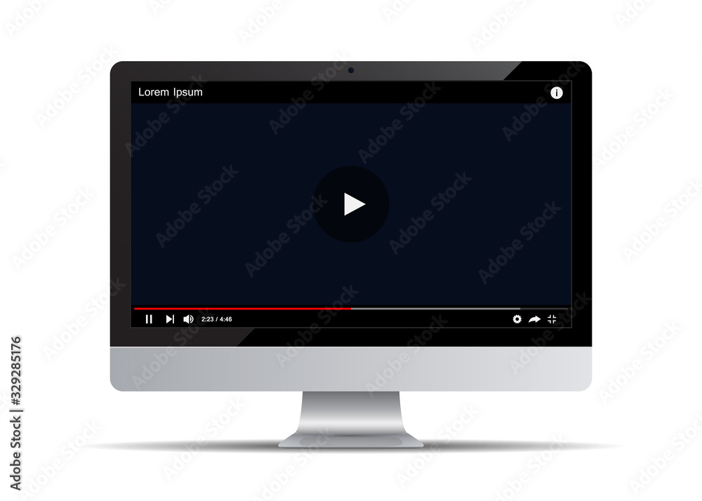 Leinwandbilder computer monitor with web video player template