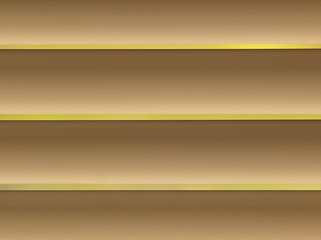 Colorful background consisting of brown rectangle in a row next to each other. Mosaic of geometric elements. Gold horizontal louver of parts