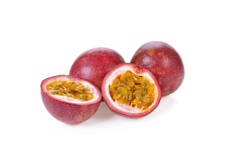 Passion fruit isolated on white background.