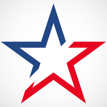 USA flag in star shape. American star. Vector illustration