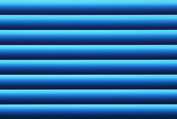 Obraz premium Colorful background consisting of blue rectangle in a row next to each other. Mosaic of geometric elements. Blue horizontal louver of parts