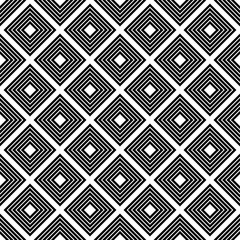 Vector geometric seamless pattern with rhombuses. Black and white abstract pattern background