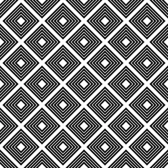 Tapeten Rauten Vektorgeometrisches nahtloses Muster mit Rauten. Schwarz-Weiß-Hintergrund mit abstraktem Muster