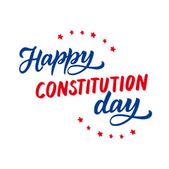 Poster Constitution Day and Citizenship Day in America. Independence Day. Vector flat  illustration tamplate for USA and celebratory lettering. 