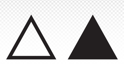 Up arrow triangle or pyramid line art vector icon for apps and websites.