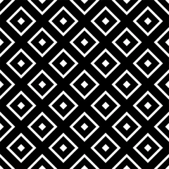 Fototapete Rauten Vektorgeometrisches nahtloses Muster mit Rauten. Schwarz-Weiß-Hintergrund mit abstraktem Muster