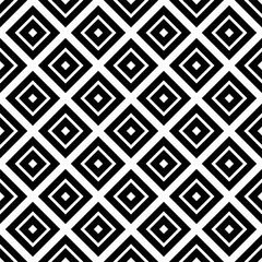 Vector geometric seamless pattern with rhombuses. Black and white abstract pattern background