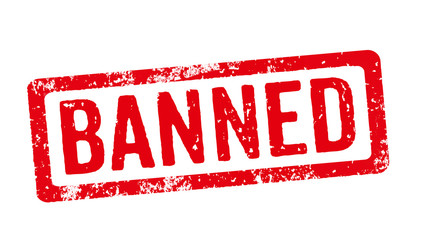 Red stamp on a white background - Banned