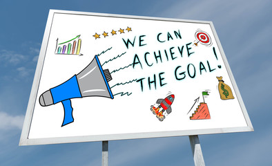 Goal achievement concept on a billboard