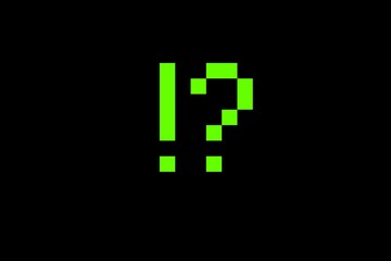 Question mark sign icon on black .pixel concept 