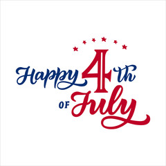 America Happy 4th of July. Independence Day. Vector illustration tamplate with celebratory lettering. 