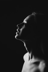 girl, black and white emotional portrait