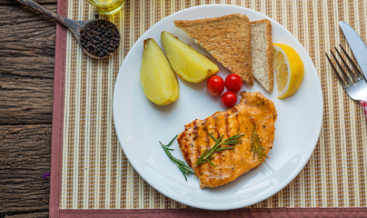 Healthy chicken breast steak. Clean food