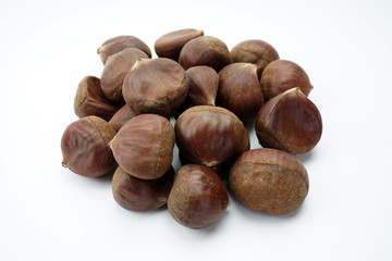 Chestnuts isolated on a white background
