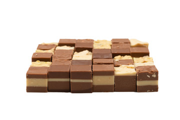 Chocolate candy isolated on white background.