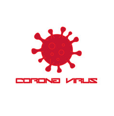 Hazardous red Coronavirus icon logo vector Illustration. Healthcare and medical concept background.
