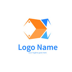 Abstract business company logo. Corporate identity design element. Industry  finance  bank logotype idea. network integrate  technology interaction concept. 