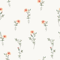 floral background with wild small flowers and leaves